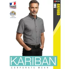 Kariban OXFORD SILVER férfi rövidujjú ing - munkaruha