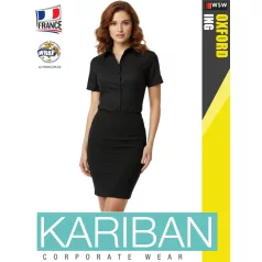 Kariban OXFORD BLACK női rövidujjú ing - blúz