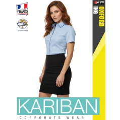 Kariban OXFORD BLUE női rövidujjú ing - blúz