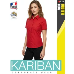   Kariban JUDITH CLASSICRED női rövidujjú ing blúz - munkaruha