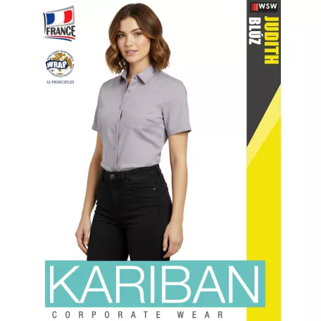 Kariban JUDITH SILVER női rövidujjú ing blúz - munkaruha