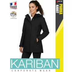Kariban PARKA BLACK női bélelt télikabát - munkaruha