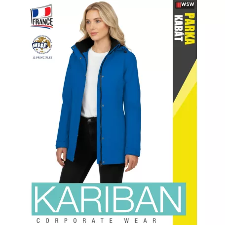 Kariban PARKA LIGHTBLUE női bélelt télikabát - munkaruha