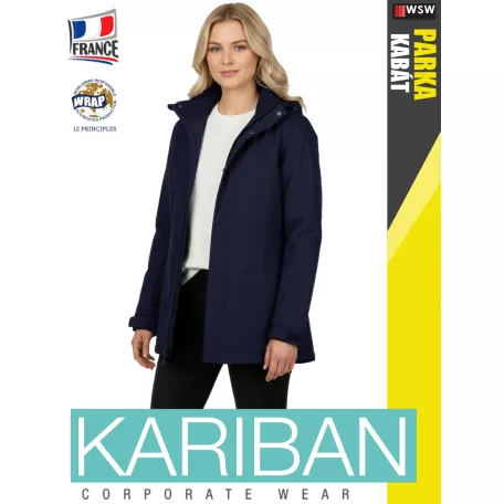 Kariban PARKA NAVY női bélelt télikabát - munkaruha