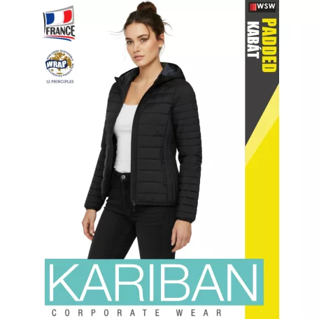 Kariban LIGHTWEIGHT PADDED BLACK női bélelt kabát - munkaruha