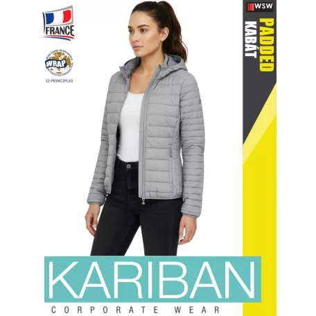 Kariban LIGHTWEIGHT PADDED MARLSILVER női bélelt kabát - munkaruha
