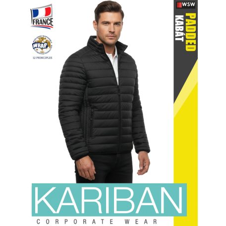 Kariban LIGHTWEIGHT PADDED BLACK férfi bélelt kabát - munkaruha