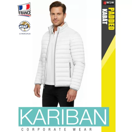 Kariban LIGHTWEIGHT PADDED WHITE férfi bélelt kabát - munkaruha