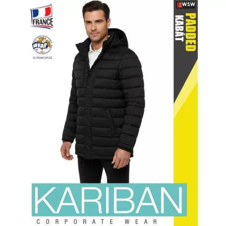 Kariban LIGHTWEIGHT PADDED BLACK férfi bélelt kabát - munkaruha
