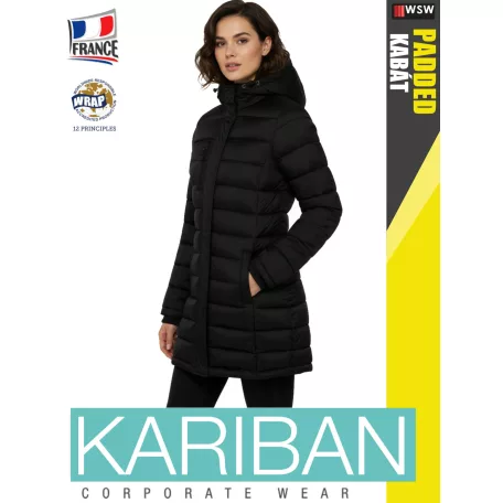 Kariban LIGHTWEIGHT PADDED BLACK női bélelt kabát - munkaruha