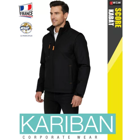 Kariban SCORE BLACK technikai bélelt kabát - munkaruha