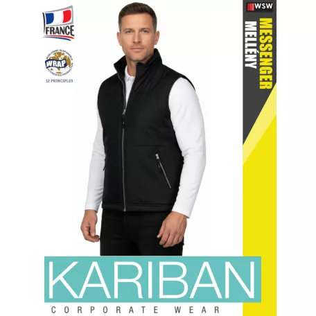 Kariban MESSENGER BLACK férfi technikai bélelt mellény - munkaruha