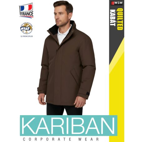 Kariban QUILTED CHOCOLATE bélelt vízálló technikai kabát - munkaruha
