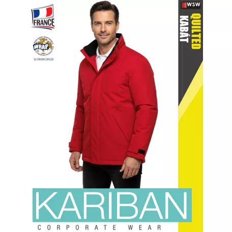 Kariban QUILTED RED bélelt vízálló technikai kabát - munkaruha