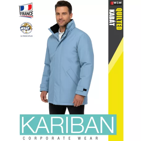 Kariban QUILTED SKYBLUE bélelt vízálló technikai kabát - munkaruha