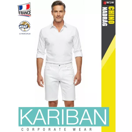 Kariban CHINO WHITE férfi rövidnadrág - munkaruha