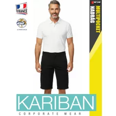   Kariban MULTIPOCKET BLACK férfi oldalzsbes rugalmas rövidnadrág - munkaruha