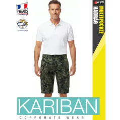   Kariban MULTIPOCKET CAMO férfi oldalzsbes rugalmas rövidnadrág - munkaruha