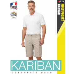   Kariban LIGHTWEIGHT MULTPOCKET BEIGE férfi oldalzsebes rövidnadrág - munkaruha
