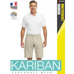   Kariban MULTIPOCKET BEIGE férfi pamut rövidnadrág - munkaruha
