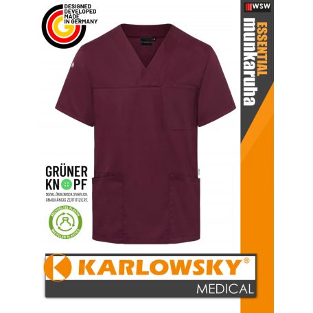 Karlowsky ESSENTIAL AUBERGINE férfi medical újrahasznosított 95C-on mosható felső - munkaruha