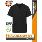 Karlowsky ESSENTIAL BLACK férfi medical újrahasznosított 95C-on mosható felső - munkaruha