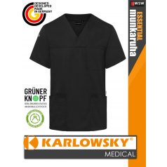   Karlowsky ESSENTIAL BLACK férfi medical újrahasznosított 95C-on mosható felső - munkaruha