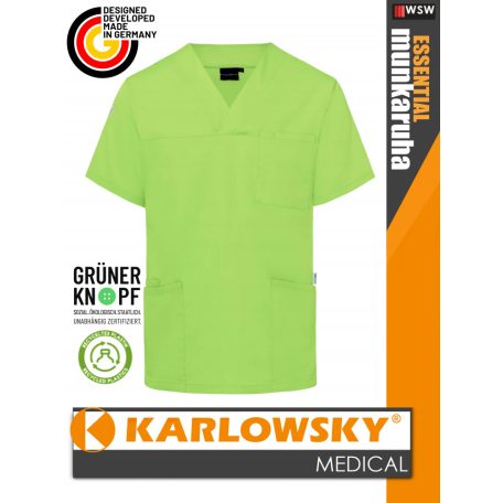 Karlowsky ESSENTIAL KIWI férfi medical újrahasznosított 95C-on mosható felső - munkaruha