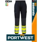 Portwest KX3 BLACK_YELLOW prémium flexi deréknadrág - munkaruha