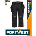 Portwest KX3 BLACK prémium technikai lengőzsebes slimfit stretch munkanadrág - munkaruha