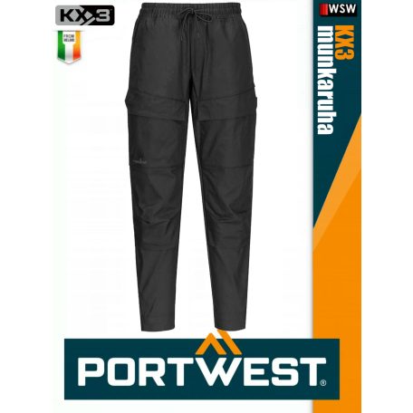 Portwest KX3 BLACK prémium flexi combat kötős deréknadrág - munkaruha