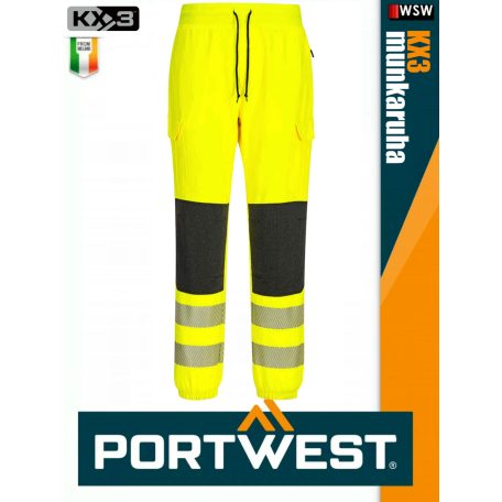Portwest KX3 HVYELLOW prémium flexi jogger deréknadrág - munkaruha