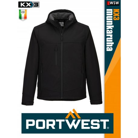 Portwest KX3 BLACK prémium technikai softshell kabát - munkaruha