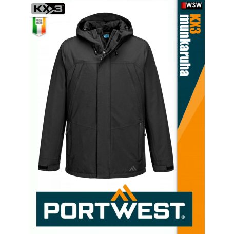 Portwest KX3 BLACK prémium technikai esőkabát - munkaruha