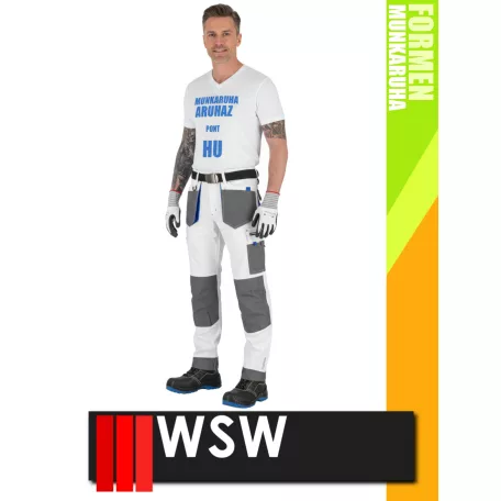WSW FORMEN WHITE technikai kevertszálas derekas slimfit munkanadrág - munkaruha