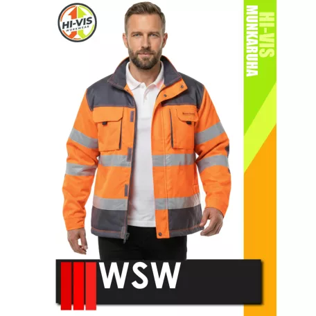 WSW ORANGE FORMEN technikai bélelt láthatósági télikabát - munkaruha