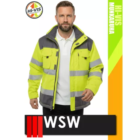 WSW YELLOW FORMEN technikai bélelt láthatósági télikabát - munkaruha