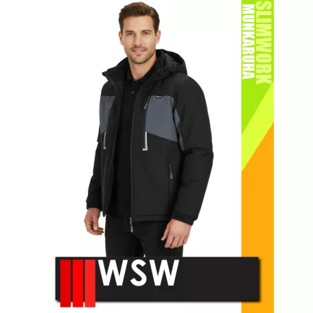 WSW SLIMWORK BLACK GOSHELL technikai bélelt softshell kabát - munkaruha