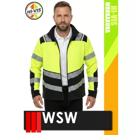 WSW YELLOW KRAST technikai kevertszálas láthatósági pulóver - munkaruha
