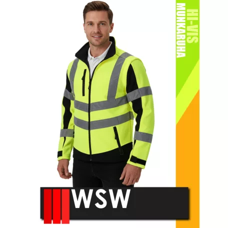 WSW YELLOW MALMO 2IN1 technikai cippzáros softshell kabát - munkaruha