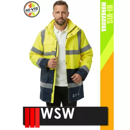 WSW YELLOW PROSPECT 4IN1 technikai bélelt láthatósági télikabát - munkaruha