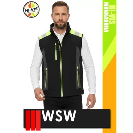 WSW BLACKHVY SHELLVEST technikai cippzáros softshell mellény - munkaruha