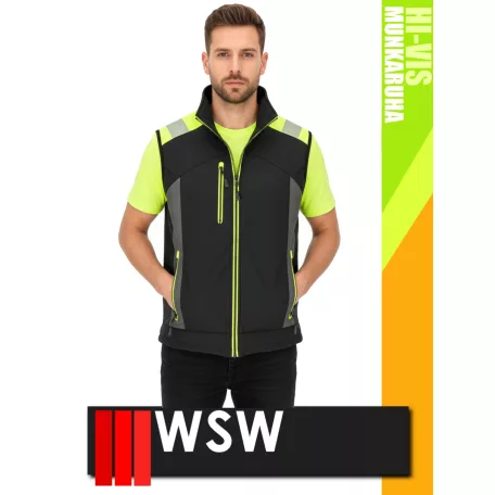 WSW BLACKHVY SHELLVEST technikai cippzáros softshell mellény - munkaruha