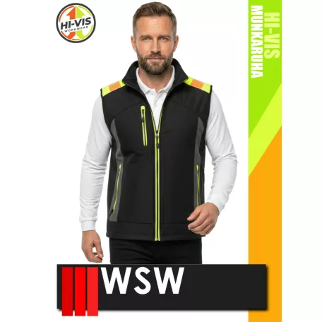 WSW BLACKHVOY SHERO technikai cippzáros softshell mellény - munkaruha