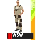 WSW FORMEN BEIGE technikai kevertszálas bélelt téli kantáros munkanadrág - munkaruha