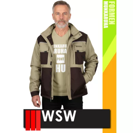 WSW FORMEN BEIGE technikai kevertszálas téli bélelt kabát - munkaruha