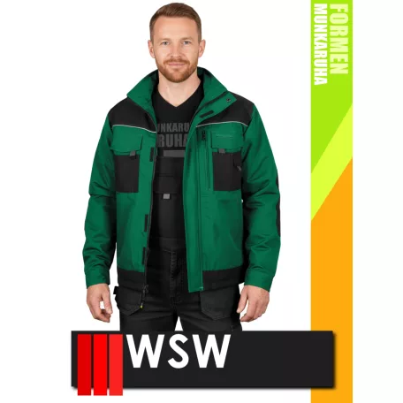 WSW FORMEN GREEN technikai kevertszálas téli bélelt kabát - munkaruha