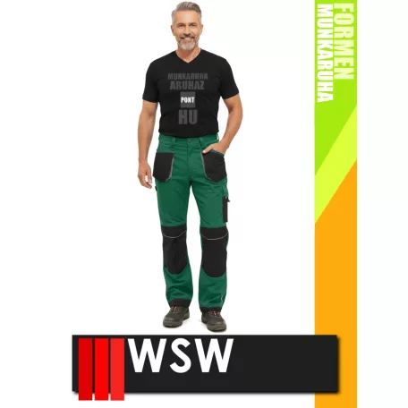 WSW FORMEN GREEN technikai kevertszálas téli bélelt derekas munkanadrág - munkaruha