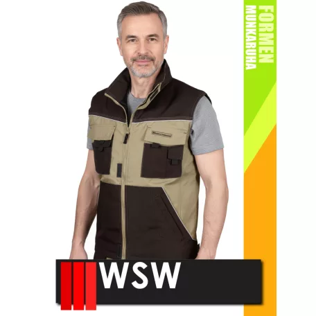WSW FORMEN BEIGE technikai kevertszálas téli bélelt mellény - munkaruha