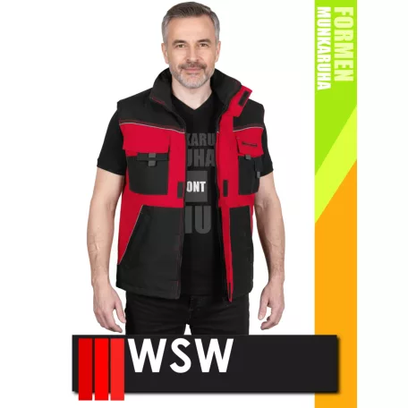 WSW FORMEN RED technikai kevertszálas téli bélelt mellény - munkaruha
